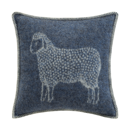 Denim Blue Sheep Wool Cushion from J.J. Textile