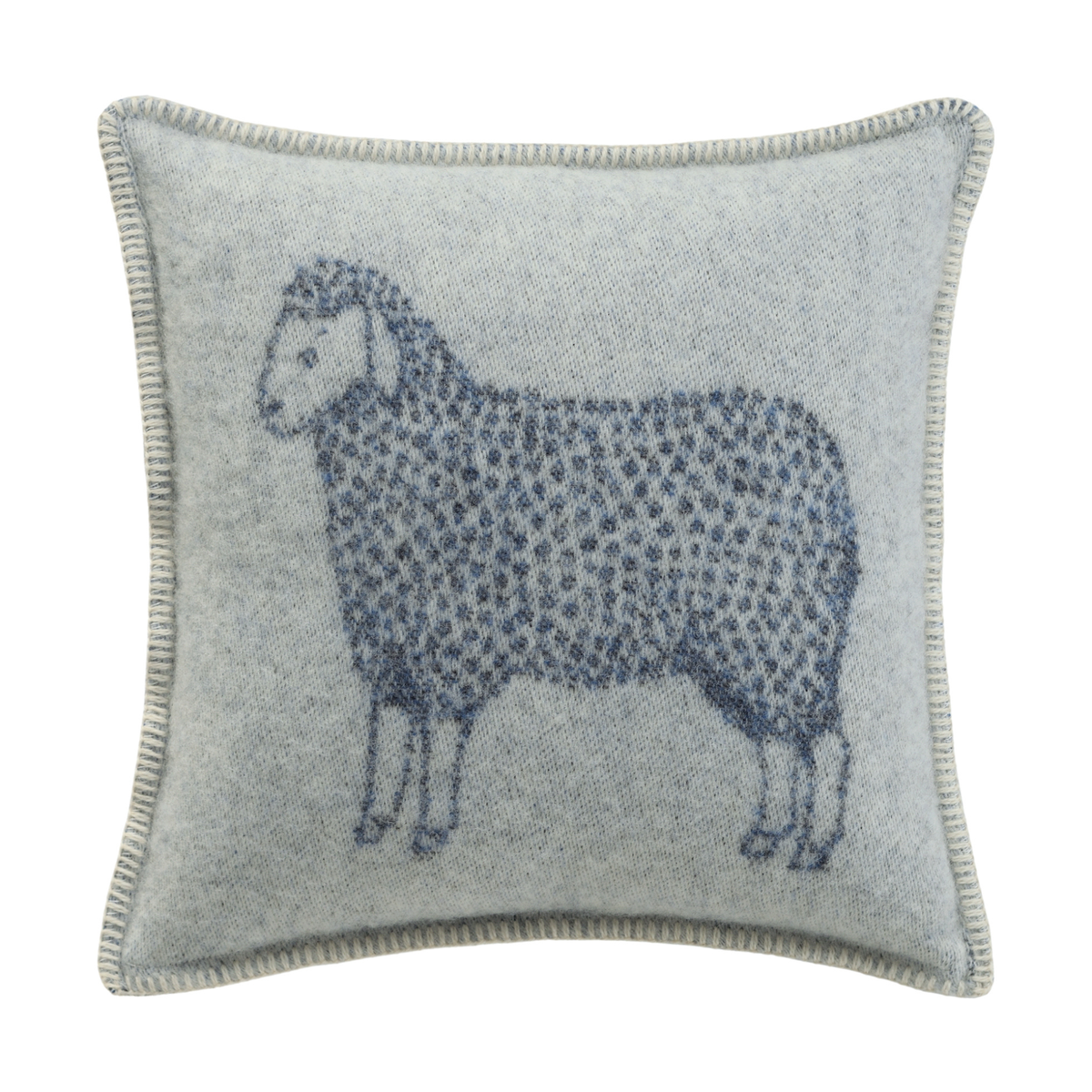 Denim Blue Sheep Wool Cushion from J.J. Textile