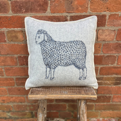 Denim Blue Sheep Wool Cushion from J.J. Textile
