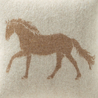 Brown Horse Wool Cushion from J.J. Textile