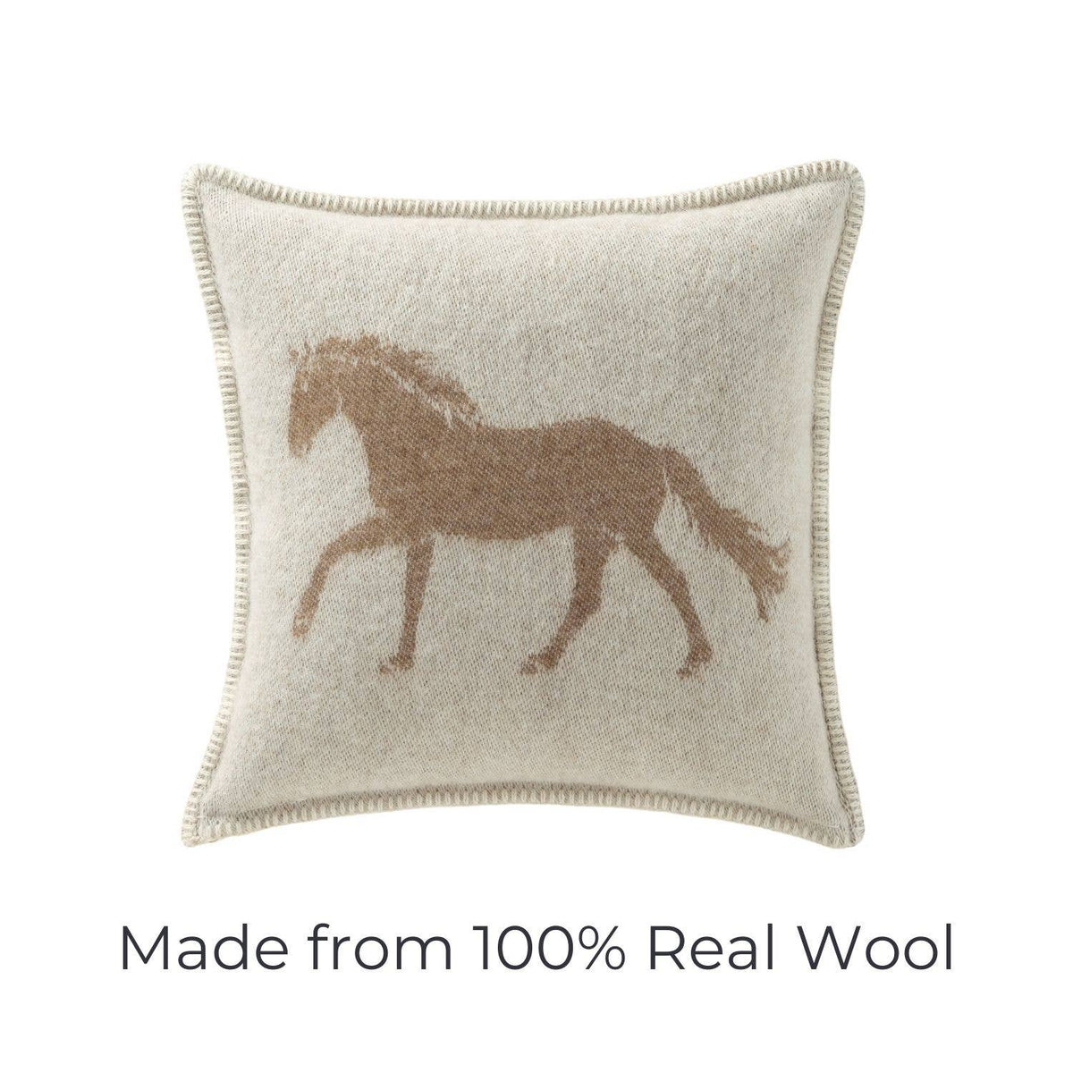 Brown Horse Wool Cushion from J.J. Textile