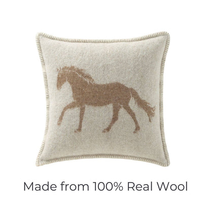 Brown Horse Wool Cushion from J.J. Textile