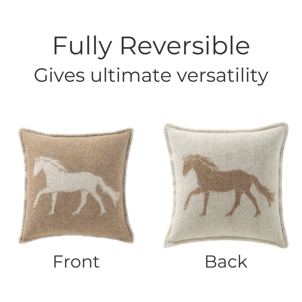 Brown Horse Wool Cushion from J.J. Textile