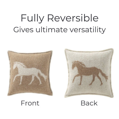 Brown Horse Wool Cushion from J.J. Textile