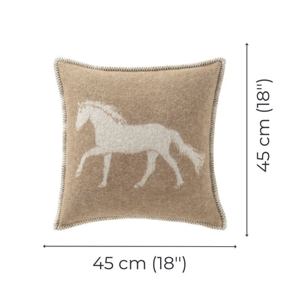 Brown Horse Wool Cushion from J.J. Textile