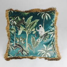 Monkeys in Jungle Green Cushion