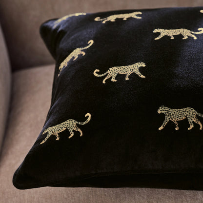 Duma Embroidered Velvet Cheetah Cushion from Clarke & Clarke