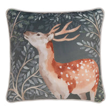 Forest Animals Stag Cushion in Green