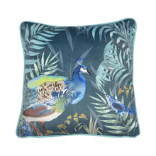 Peacock Jungle Cushion in Teal