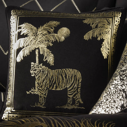 Tiger Tiger Black Cushion by Laurence Llewelyn-Bowen