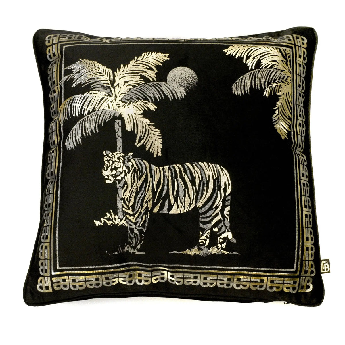Tiger Tiger Black Cushion by Laurence Llewelyn-Bowen