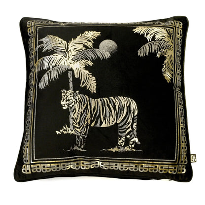 Tiger Tiger Black Cushion by Laurence Llewelyn-Bowen