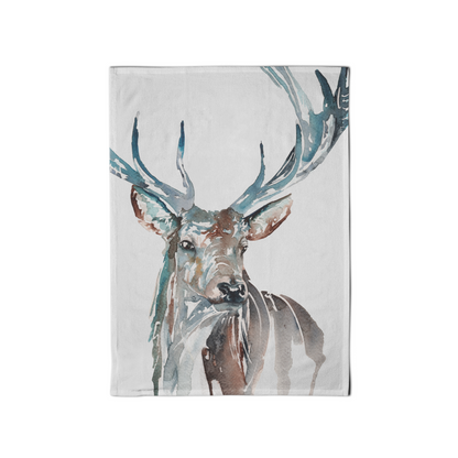 The Highlands Stag Organic Cotton Tea Towel by Meg Hawkins