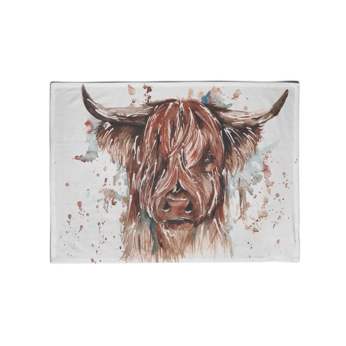 The Hebrides Highland Cow Cotton Tea Towel by Meg Hawkins