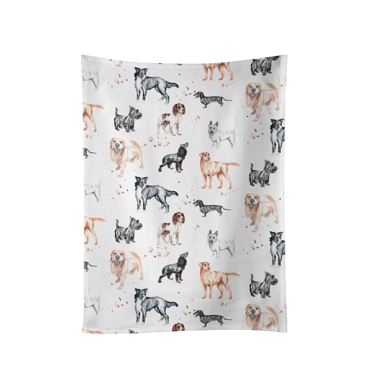 The Pooches Dogs Cotton Tea Towel by Meg Hawkins