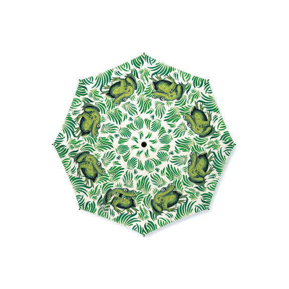 V&A Frog Tile Compact Umbrella by William De Morgan